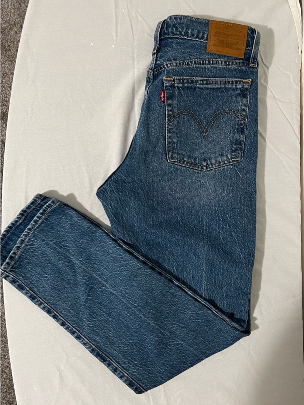 Levi's Men's Dark Blue Straight Jeans with Leather Patch 29 x 29